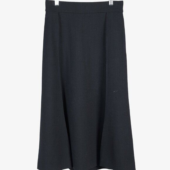 Chloe 2018 Wool Pleated Back Yoke Black Skirt - Picture 1 of 10